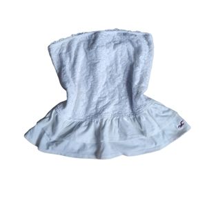 Hollister Womens White Lacey Ruffle Bottom Halter Top Size M